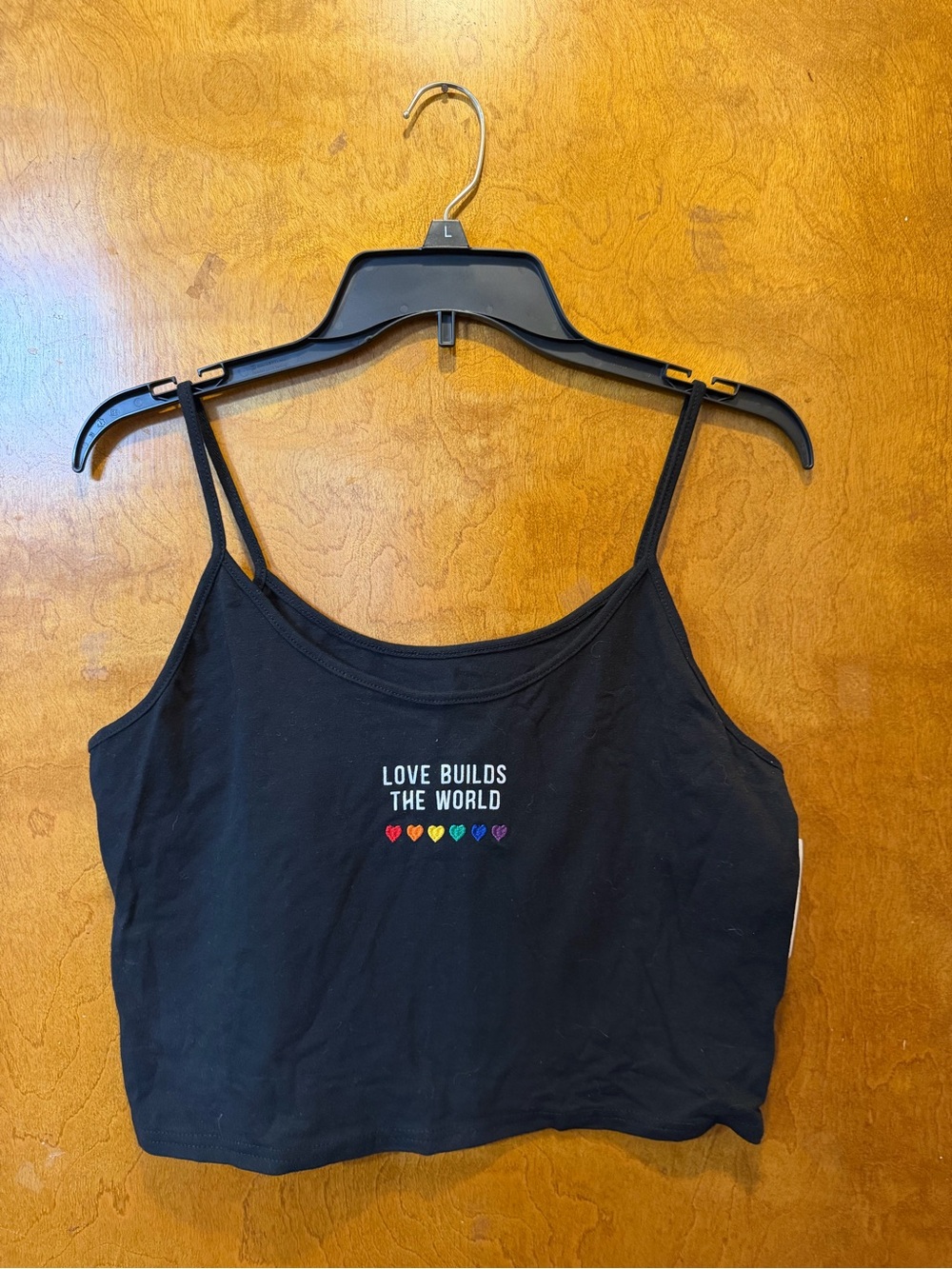 Freeze black crop cami tank top juniors love builds the world tank new XL